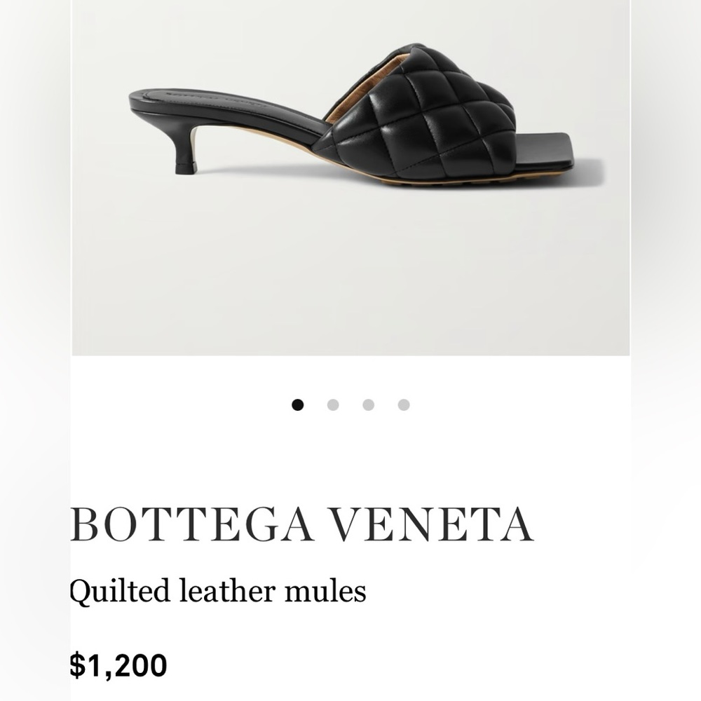 🖤 AUTHENTIC Bottega Veneta Padded Mule Sandals ( Kitten Heel) - Picture 2 of 16